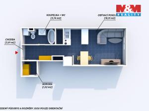 Pronájem bytu 1+kk, Plzeň, Vrchlického, 27 m2