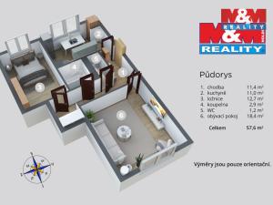 Prodej bytu 2+1, Benešov nad Ploučnicí, Sídliště, 56 m2