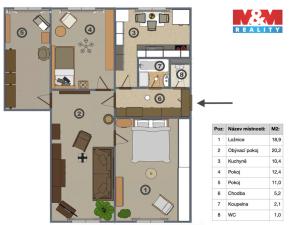 Prodej bytu 4+1, Podbořany, Alšova, 75 m2