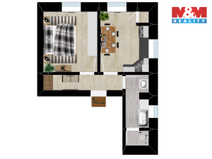 Prodej bytu 1+1, Soutice, 40 m2