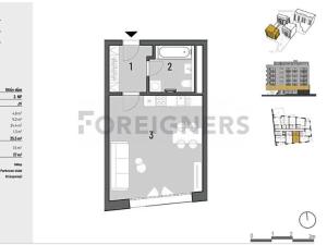 Pronájem bytu 1+kk, Brno, Bratislavská, 35 m2
