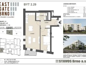 Prodej bytu 2+kk, Brno, Řípská, 47 m2
