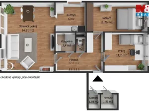 Prodej bytu 3+1, Žebrák, Sídliště, 70 m2