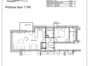 Pronájem bytu 2+kk, Pardubice, Pod Vinicí, 62 m2