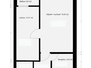 Pronájem bytu 2+kk, Říčany, Na Fialce, 48 m2