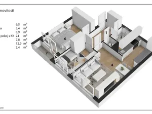 Prodej bytu 3+kk, Praha - Bohnice, Cafourkova, 54 m2
