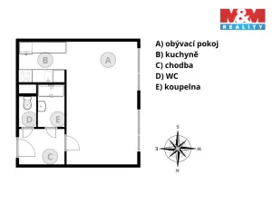 Pronájem bytu 1+kk, Nymburk, Sadová, 32 m2