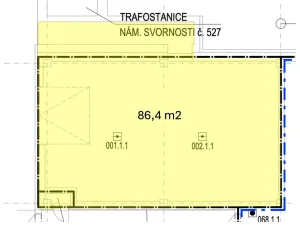 Pronájem skladu, Brno, náměstí Svornosti, 86 m2