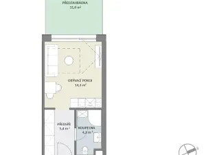 Prodej bytu 1+kk, Praha - Hlubočepy, Na Zlíchově, 25 m2