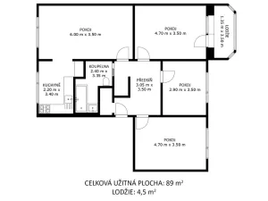 Prodej bytu 4+1, Vyškov, Sídliště Osvobození, 89 m2