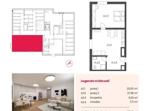 Prodej apartmánu, Kolín, Pražská, 70 m2
