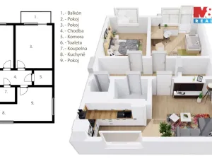 Prodej bytu 3+1, Velká Jesenice, 74 m2