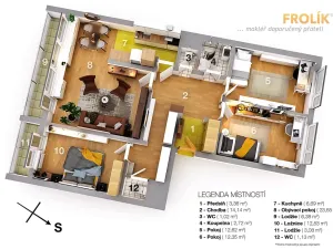 Pronájem bytu 4+kk, Praha - Ruzyně, Dědinská, 90 m2