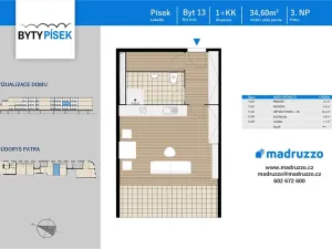 Prodej bytu 1+kk, Písek, V Portyči, 35 m2
