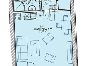 Prodej bytu 1+kk, Brno, Chvalovka, 35 m2