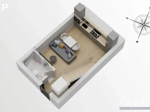 Pronájem atypického bytu, Hradec Králové, Eliščino nábřeží, 38 m2