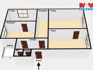 Prodej bytu 3+1, Náchod, Bartoňova, 84 m2