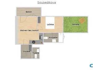 Prodej bytu 2+kk, Praha - Vysočany, Sousedíkova, 50 m2