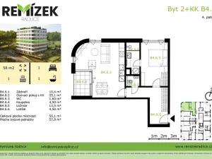 Prodej bytu 2+kk, Praha - Radlice, U Komína, 58 m2
