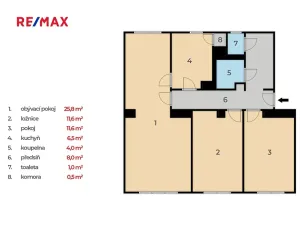 Prodej bytu 3+1, Týnec nad Sázavou, Husova, 84 m2