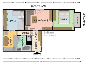 Pronájem bytu 3+1, Jindřichův Hradec, sídliště Vajgar, 64 m2