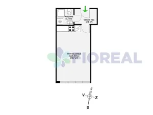 Pronájem bytu 1+kk, Praha - Vršovice, Bulharská, 22 m2