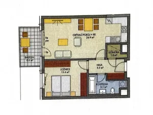 Pronájem bytu 2+kk, Praha, Čakovická, 55 m2