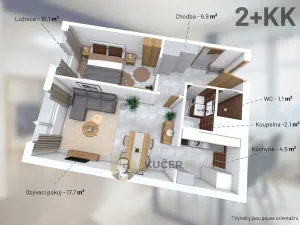 Pronájem bytu 2+kk, Kralupy nad Vltavou, sídl. U Cukrovaru, 42 m2