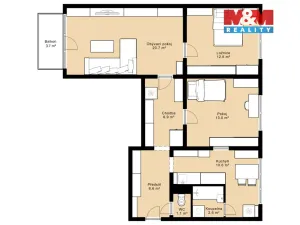 Prodej bytu 3+1, Český Krumlov - Plešivec, Sídliště Plešivec, 74 m2