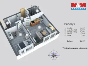 Prodej bytu 2+kk, Osek, Dolejšova, 43 m2