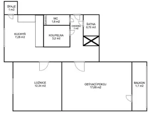 Prodej bytu 2+1, Roudnice nad Labem, Hornická, 68 m2