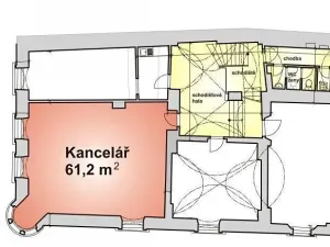 Pronájem kanceláře, Jihlava, Komenského, 61 m2