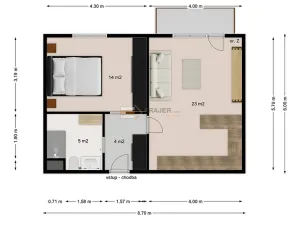 Pronájem bytu 2+kk, Praha - Jinonice, Barvitiova, 52 m2