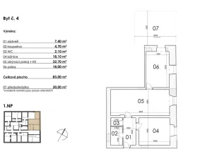 Prodej bytu 3+kk, Postupice, Blanická, 83 m2