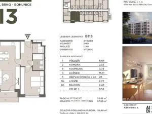 Prodej bytu 2+kk, Brno, Ukrajinská, 53 m2