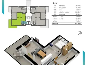 Prodej bytu 2+kk, Lipno nad Vltavou, 69 m2