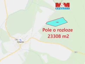 Prodej pole, Velečín, 23308 m2