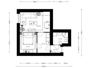 Pronájem bytu 2+kk, Praha - Strašnice, Za strašnickou vozovnou, 40 m2