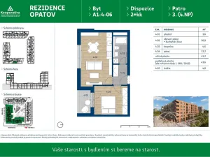 Pronájem bytu 2+kk, Praha - Chodov, Líbalova, 43 m2