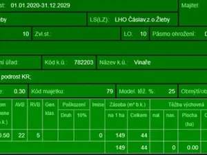 Prodej podílu lesa, Vinaře, 10883 m2
