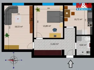 Prodej bytu 2+1, Praha - Vysočany, U vysočanského pivovaru, 59 m2