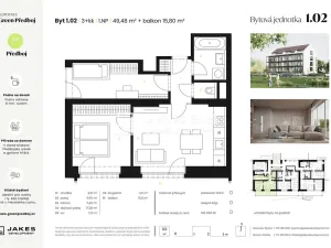 Prodej bytu 3+kk, Předboj, Ke Tvrzi, 49 m2