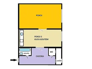 Pronájem bytu 2+kk, Praha - Žižkov, Buchovcova, 47 m2