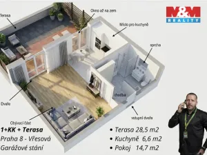 Prodej bytu 1+kk, Praha - Troja, 28 m2