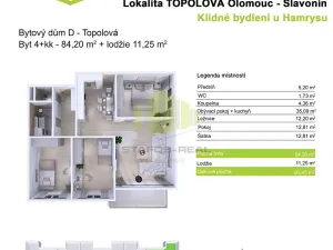 Pronájem bytu 4+kk, Olomouc, Topolová, 84 m2