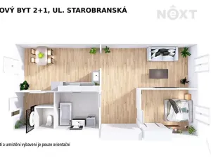Pronájem bytu 2+1, Šumperk, Starobranská, 73 m2