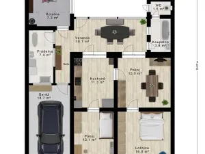 Pronájem rodinného domu, Ledce, 122 m2