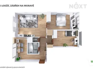 Pronájem bytu 3+1, Zábřeh, Krumpach, 67 m2