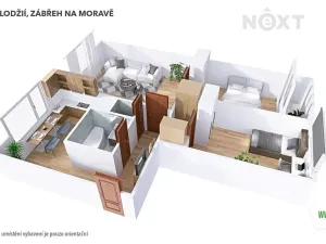 Pronájem bytu 3+1, Zábřeh, Krumpach, 67 m2