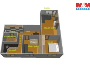Pronájem bytu 3+1, České Budějovice - České Budějovice 2, V. Volfa, 71 m2